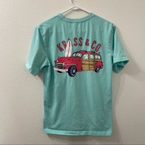 Krass& co surfing t shirt teal blue extra small